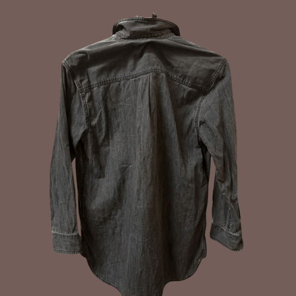 Madewell Pullover Shirt | Gray Cotton | Size S | Vintage Wash - Picture 3 of 5